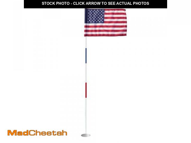 Lot 74-12237319 - *SEE DETAILS* Regulation flagstick, cup &amp; pin flag to use in your backyard or other open space f...