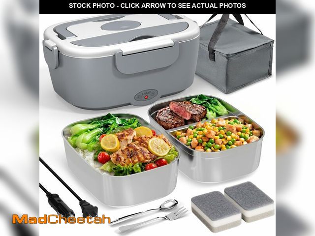 Lot 74-14302202 - Sitlais Electric Lunch Box for Adults - Fast Heating Portable Food Warmer with 2 of 53oz 304 Stainle...