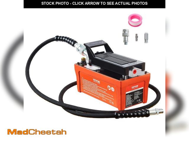 Lot 74-13778772 - VEVOR Air Hydraulic Foot Pump 10000 PSI Air Treadle Foot Actuated Reservoir 1/2 Gal. for Auto Body F...
