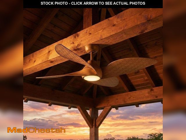 Lot 74-13496618 - Hampton Bay Fernbrooke 52 in. Indoor/Outdoor Brown Oak Ceiling Fan with Adjustable White Integrated ...