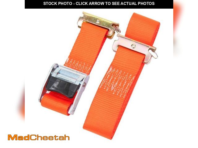 Lot 74-12783408 - CargoSmart 2 in. x 12 ft. 2000 lbs. Orange Cambuckle Ratchet Strap for X-Track/E-Track Systems (2-Pa...
