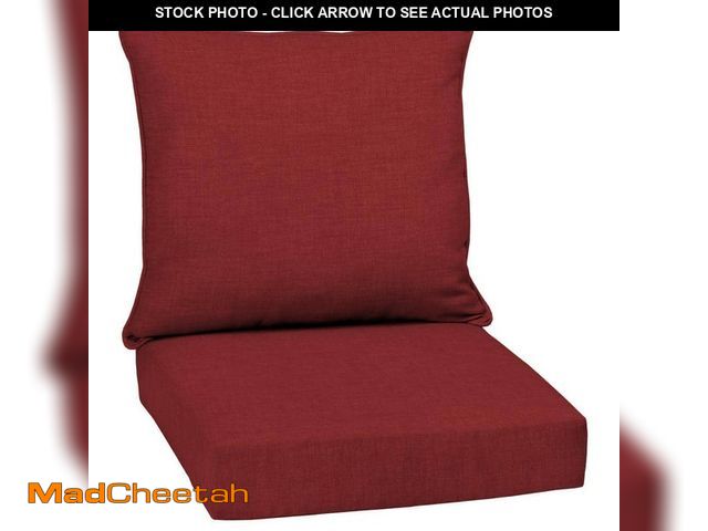 Lot 74-14290677 - ARDEN 24 in. x 24 in. 2-Piece Deep Seating Outdoor Lounge Chair Cushion in Ruby Red Leala - UNUSED