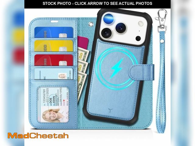 Lot 74-14214540 - TUCCH Removable Case Wallet for iPhone 17 Pro (6.3") 2025, Detachable Wrist Strap, Wireless Charging...