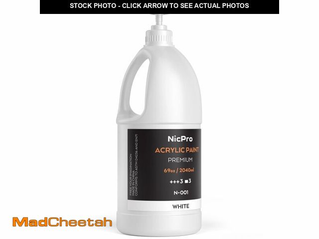 Lot 74-14383428 - Nicpro White Large Acrylic Paint Set (69 oz, 2040 ml) Rich Art Painting Supplies Non Toxic for Multi...