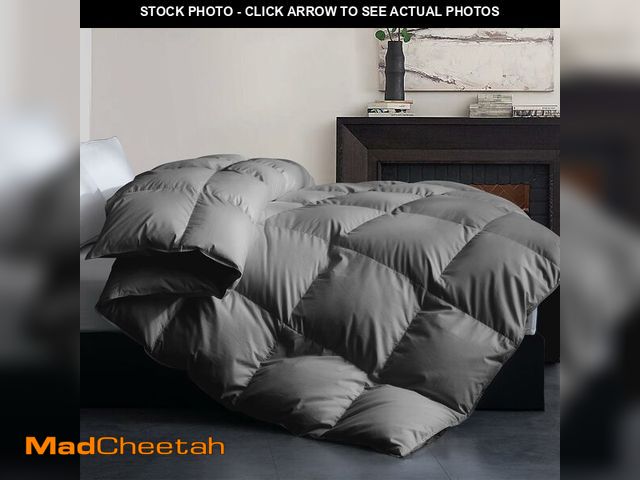 Lot 74-12710800 - Cosybay Full Size Feather Down Fiber Comforter - Fluffy Grey All Season Duvet Insert, Ultra Soft 100...