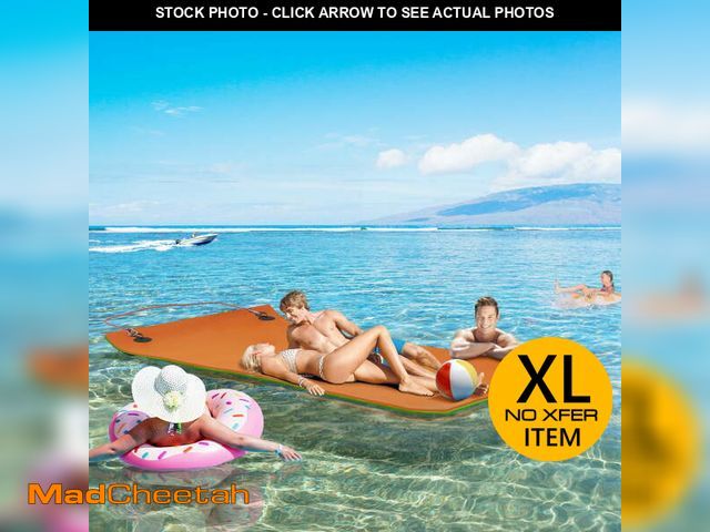 Lot 74-14291303 - Soozier 9' x 6' Lily Pad Floating Mat for Lake, 3-Layer Tear-Resistant XPE Foam Water Mat for 2 Adul...