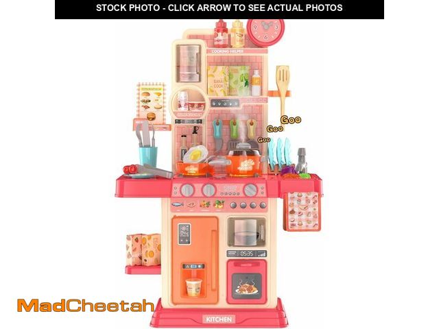 Lot 74-12675434 - Play Kitchen for Toddlers, Kids Kitchen Playset Toddler Girl Toys with Cooking Stove Steam, Sink and...