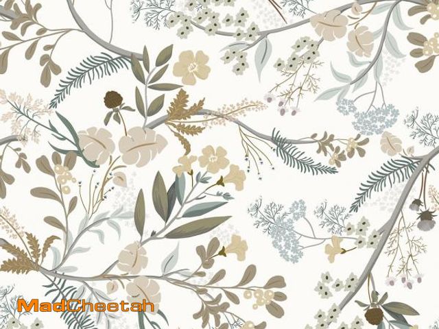 Lot 74-12411731 - Guvana 16.14"x197" Floral and Leaf Wallpaper Floral Peel and Stick Wallpaper Leaves Contact Paper Co...