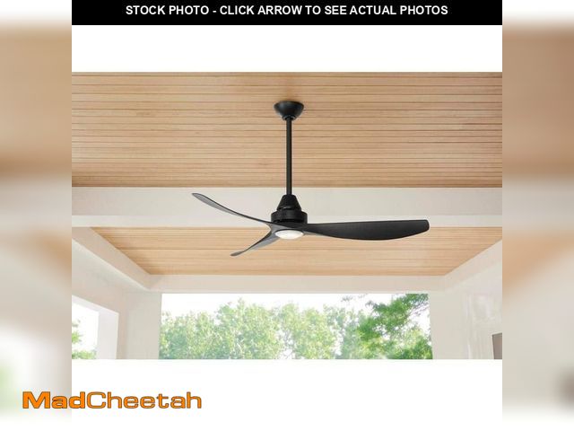 Lot 74-14276892 - Home Decorators Collection Levanto 52 in. Integrated LED Indoor/Outdoor Matte Black Ceiling Fan with...