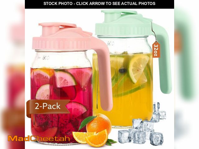 Lot 74-12714800 - Mihlapi Breast Milk Pitcher, 32 OZ Mason Jar Pitcher with Lid Double Leak Proof,1 Quart Breastmilk S...