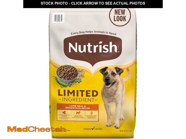 Lot 74-13836186 - Nutrish Limited Ingredient Diet Lamb Meal &amp; Brown Rice Recipe, 28 Pound Bag (BEST BY NOV/09/2026...