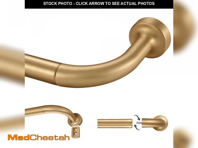 Lot 74-12117685 - Lwiiom Warm Gold Curtain Rod for Windows 28 to 86 Inch, Internal Splicing 1 Inch Diameter Disc, Adju...