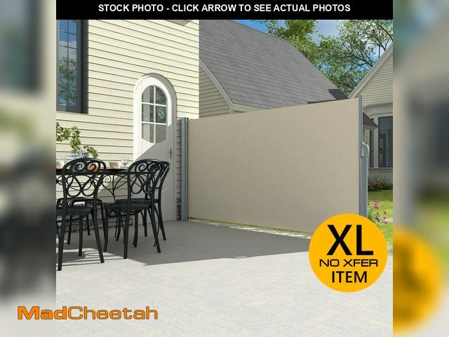 Lot 74-12692782 - PATISOL 138"x71" Retractable Side Awning Aluminum Patio Outdoor Folding Privacy Divider, Water &amp;...