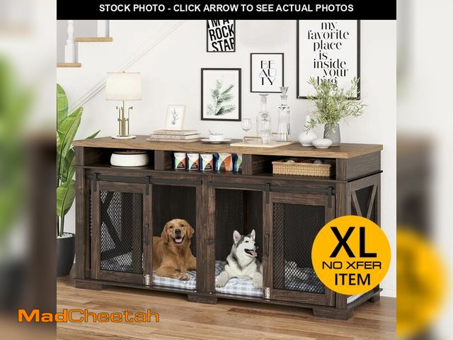 Lot 74-12658225 - Dog Crate Furniture for 2 DogsÃ¢â¬â37Ã¢â¬ÂL x 25.6Ã¢â¬ÂW x 28.3Ã¢â¬ÂH Dog Kennel Furniture,...