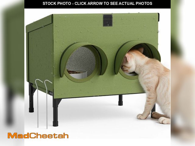Lot 74-14151561 - PELUOMOZ Outdoor Cat Feeding Station Ã¢â¬â Waterproof Dining Shelter for Feral &amp; Community Ca...