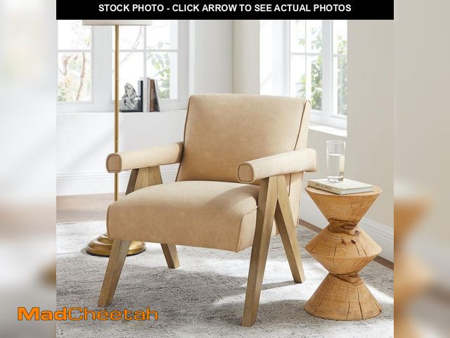 Lot 74-13778664 - Quality Components Plus Navassa Sand Faux Leather Arm Chair - UNUSED