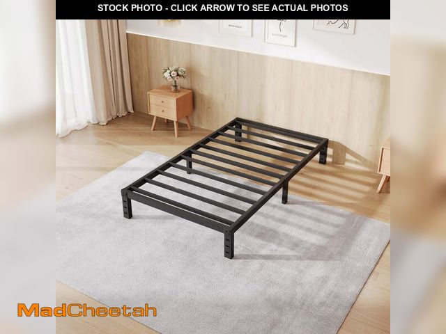 Lot 74-13042754 - COMASACH 12 inch Twin Bed Frame, Easy Assembly, Heavy Duty Metal Platform, Noise Free, Black - UNUSE...