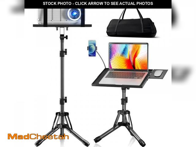 Lot 74-12308963 - KOOV Projector Stand Adjustable Height 20" to 61", Foldable Projector Tripod Stand with Mouse Tray &...