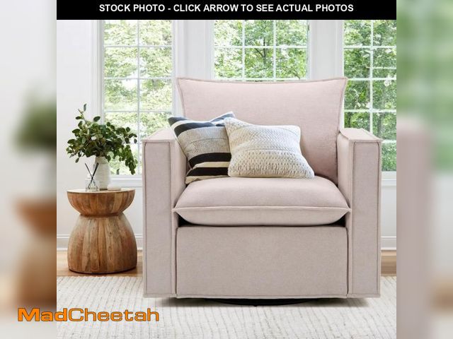 Lot 74-12204253 - COLAMY Swivel Accent Chair, 34 Inches Wide Upholstered Arm Chair with Plump Back Pillow, Modern Sofa...