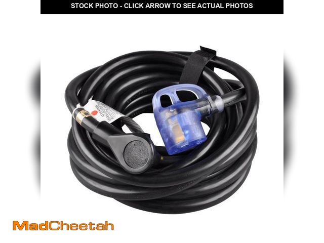 Lot 74-12537831 - AutoDrive 10/3 STW 30 Amps RV Extension Cord with Lighted End, 30-feet, Black - UNUSED