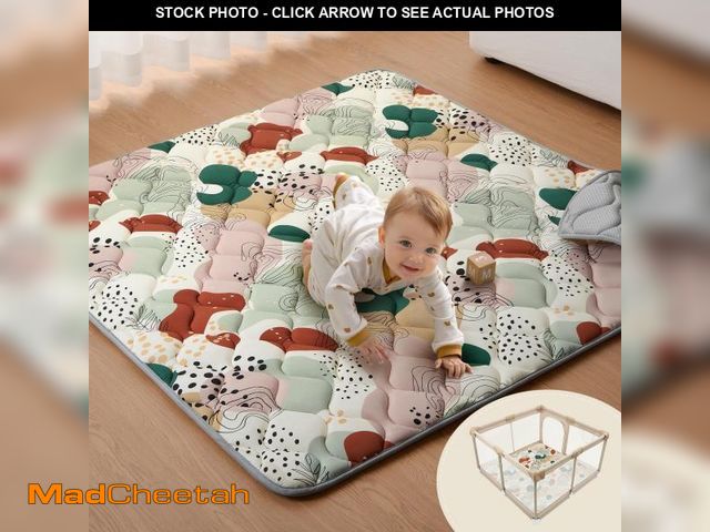 Lot 74-12304245 - Blissful Diary Baby Play Mats for Floor, 50x50 Inch Crawling Mat for Playpen, Thicken Padding Foam P...
