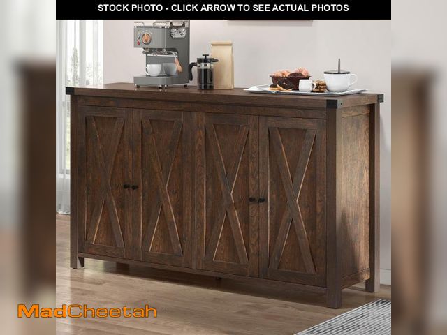 Lot 74-12166093 - YITAHOME 55'' Buffet Cabinet with Storage, Farmhouse Sideboard Cabinet Coffee Bar Cabinets with Barn...