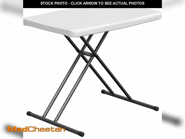 Lot 74-13733853 - MAKE CHANGES Folding Table 30 Inch - Small Desk Adjustable Height TV Tray for Laptop, Couch, Camping...