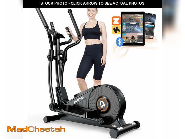 Lot 74-14604124 - Pooboo Silent Magnetic Elliptical Bike Stationary Exercise Machine for Home Gym Cardio Workout 250lb...