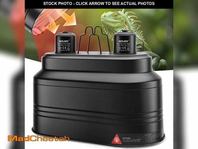 Lot 74-12703724 - MIXJOY Dual Reptile Light Fixture, Max 160W Heat Lamp with Separate Switches, Fits Light/Heat/UVB fo...