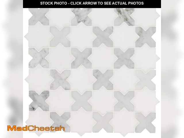 Lot 74-13645563 - MSI Vera Anne Pattern 12 in. x 12 in. x 0.38 in. Polished Marble Mesh-Mounted Mosaic Floor and Wall ...