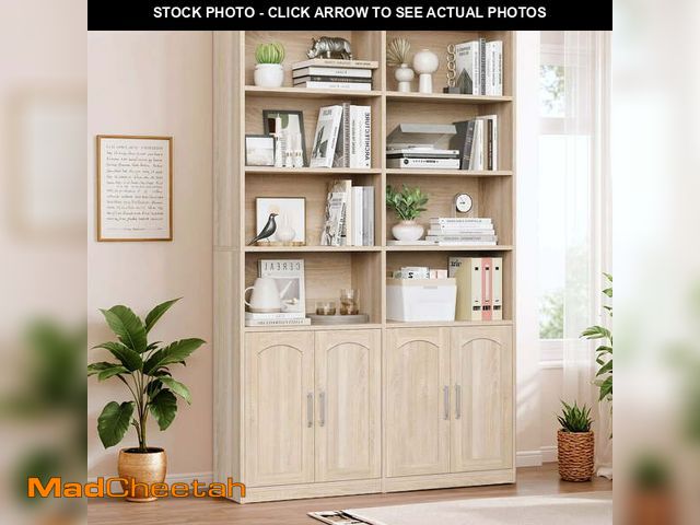Lot 74-12669381 - Homfa 73? Tall Bookcases with Doors, 8 Cubes 6-Tier Double Row Bookshelf, Bookcase for Living Room H...