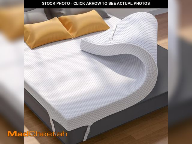 Lot 74-12428774 - PERLECARE 4 Inch Gel Memory Foam Mattress Topper, Queen, Premium Soft, Removable &amp; Washable, Cer...