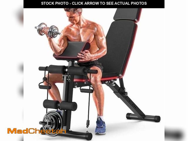 Lot 74-14369552 - (MISSING HARDWARE )GIKPAL 7 Positions Adjustable Weight Bench With Extended Headrest and Leg Extensi...