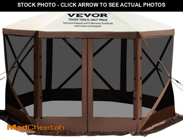 Lot 74-12097537 - VEVOR Pop Up Gazebo Screen Tent, Pop-Up Instant Gazebo Tents with Mosquito Netting Outdoor Canopy, 6...