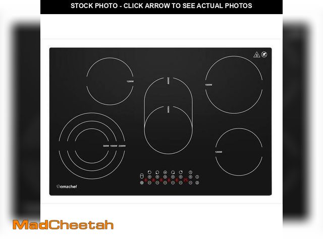 Lot 74-14193018 - amzchef 30 in. 5 Elements Electric Cooktop in Black with Timer and Kid Safety Lock, Sensor Touch Con...