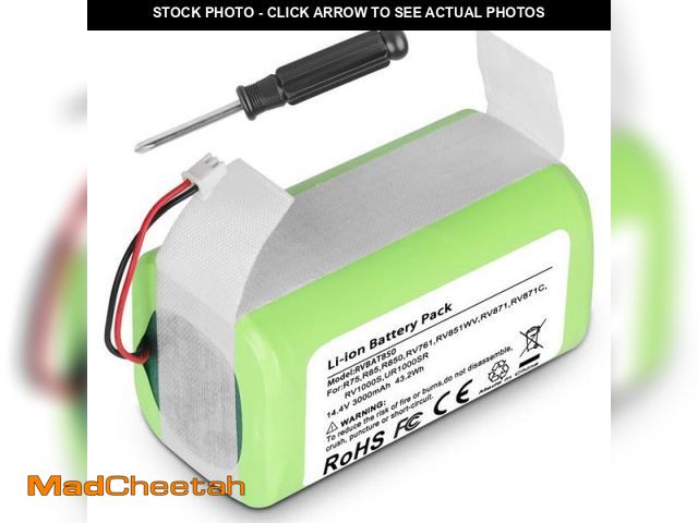 Lot 74-12116971 - KUNLUN 3.0Ah RVBAT850 Battery for Shark Ion 2-Prong Connector Robot RV1001AE R75 R85 R761 RV850 RV10...