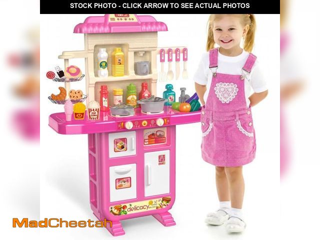 Lot 74-12486532 - Freecat Play Kitchen Set, Toys for Girl Ages 2-4 Years, Kitchen Accessories with Light and Sound, Ki...