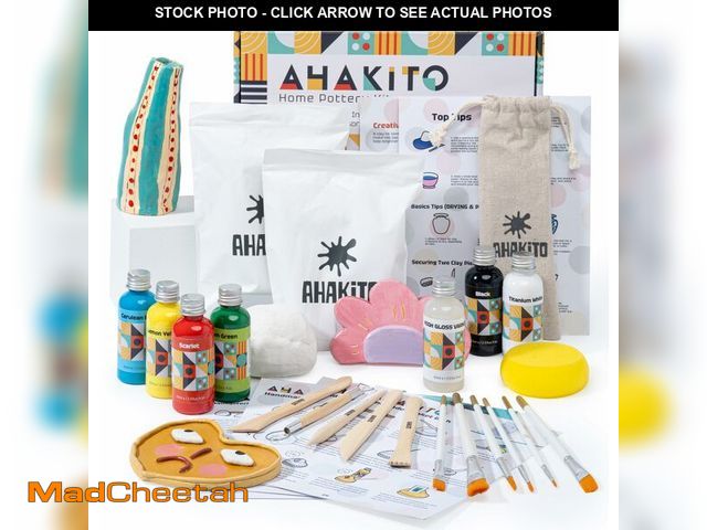 Lot 74-12697881 - Ahakito Air Dry Clay Kit for Adults - Includes Air Clay, Sculpting Tools, Paint, Brushes, Gloss Varn...