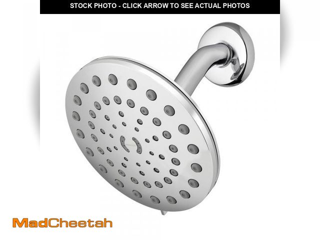 Lot 74-12486123 - Waterpik 8-Spray Patterns with 1.8 GPM 7 in. Wall Mount Rain Fixed Shower Head in Chrome - UNUSED