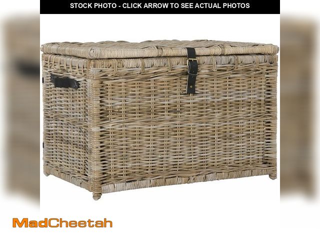 Lot 74-12630194 - happimess HPM9004B Michael 35" Wicker Storage Trunk, Collapsible for flat storage, Rattan-Kubusoft G...