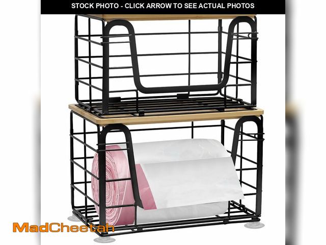 Lot 74-12708242 - 2 Pack Trash Bag Holder - Extra Large Stackable Storage for Kitchen Pantry Laundry Room Organization...