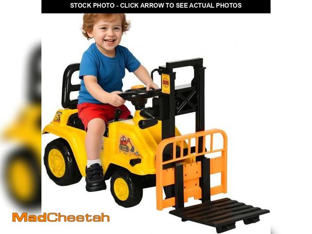 Lot 74-12095906 - Aosom Sit and Scoot Ride-on Toy with Forklift Operation, Construction Toys for Kids with Under Seat ...