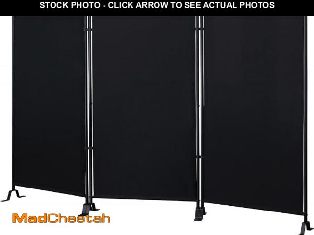 Lot 74-12400062 - Proman Products - Galaxy Section Divider, Water Repellent Fabric Room Divider with Black Powder Coat...