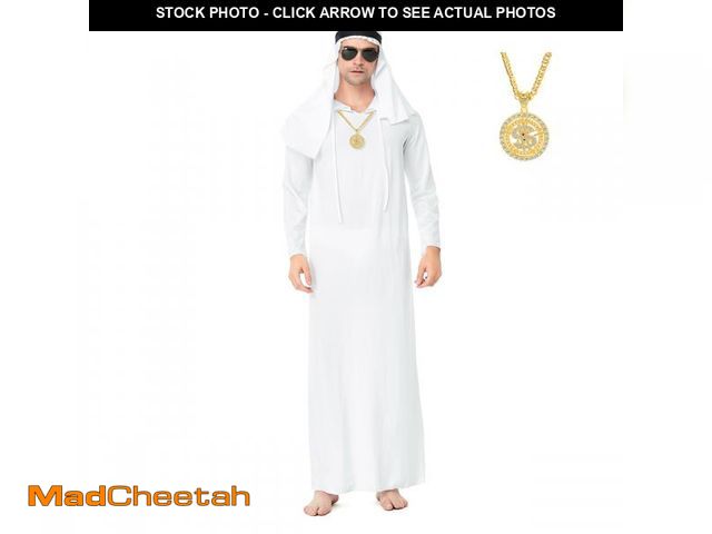 Lot 74-12372351 - Regenboog Arabian Costume for Men,Men's Muslim Clothes,Sheik Robe Adults with Necklace,Arabic Dubai ...