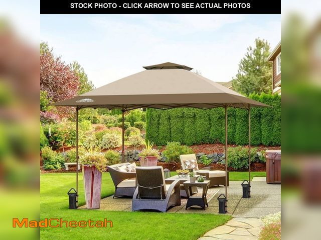 Lot 74-12464966 - EAGLE PEAK 13 ft. x 13 ft. Straight Leg Outdoor Pop Up Canopy Tent with Auto Extending Eaves and 4-S...