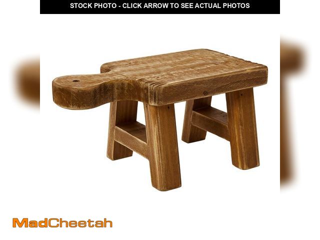 Lot 74-14207637 - Creative Co-Op Small Wood Pedestal with Handle - UNUSED