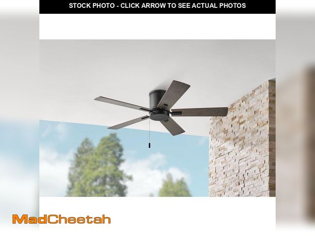 Lot 74-14113474 - Hampton Bay Grantway 48 in. Indoor/Covered Outdoor Matte Black Low Profile Ceiling Fan Without Light...