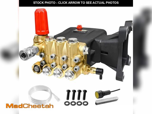 Lot 74-14204695 - TOOLCY Pressure Washer Pump 3600-4400 PSI Max, 4 GPM Triplex Plunger Pressure Pump, Horizontal 1 inc...