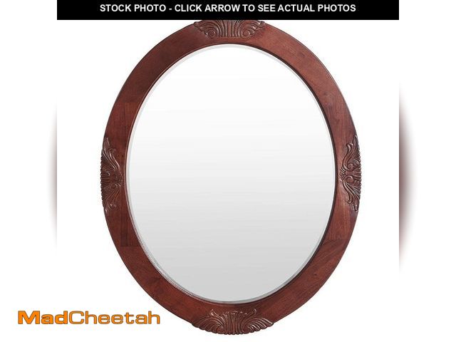 Lot 74-14306268 - Home Decorators Collection Winslow 30 in. W x 38 in. H Round Wood Framed Wall Bathroom Vanity Mirror...