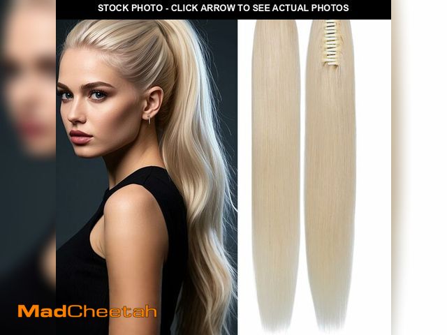 Lot 74-14064099 - Rich Choices Claw Clip Ponytail Extension Human Hair 14 Inch Real Hair Ponytail Extension Balayage #...